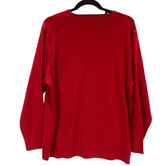 Horrena Red Knit Cardigan Sweater Set, Size XXL, Embroidery Rhinestones NEW - Picture 11 of 16